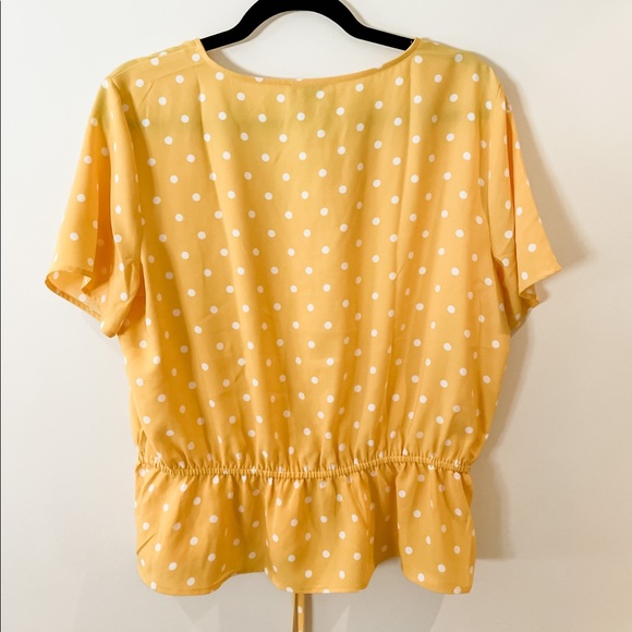 LOFT Polka Dot Short Sleeve Button Top - Picture 2 of 2